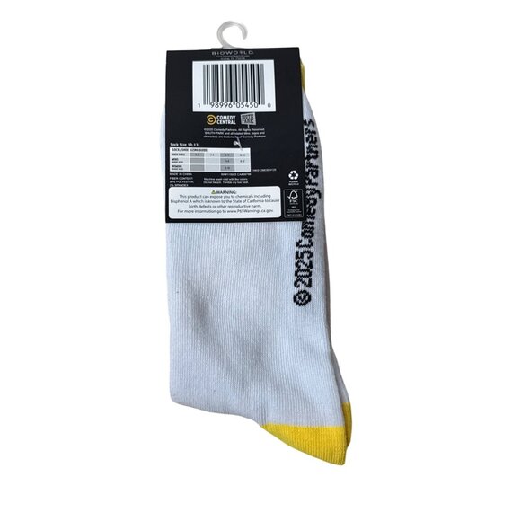 White South Park Graphic Crew Socks NWT Men’s 6-12 Fun Novelty Cartoon - Picture 2 of 3